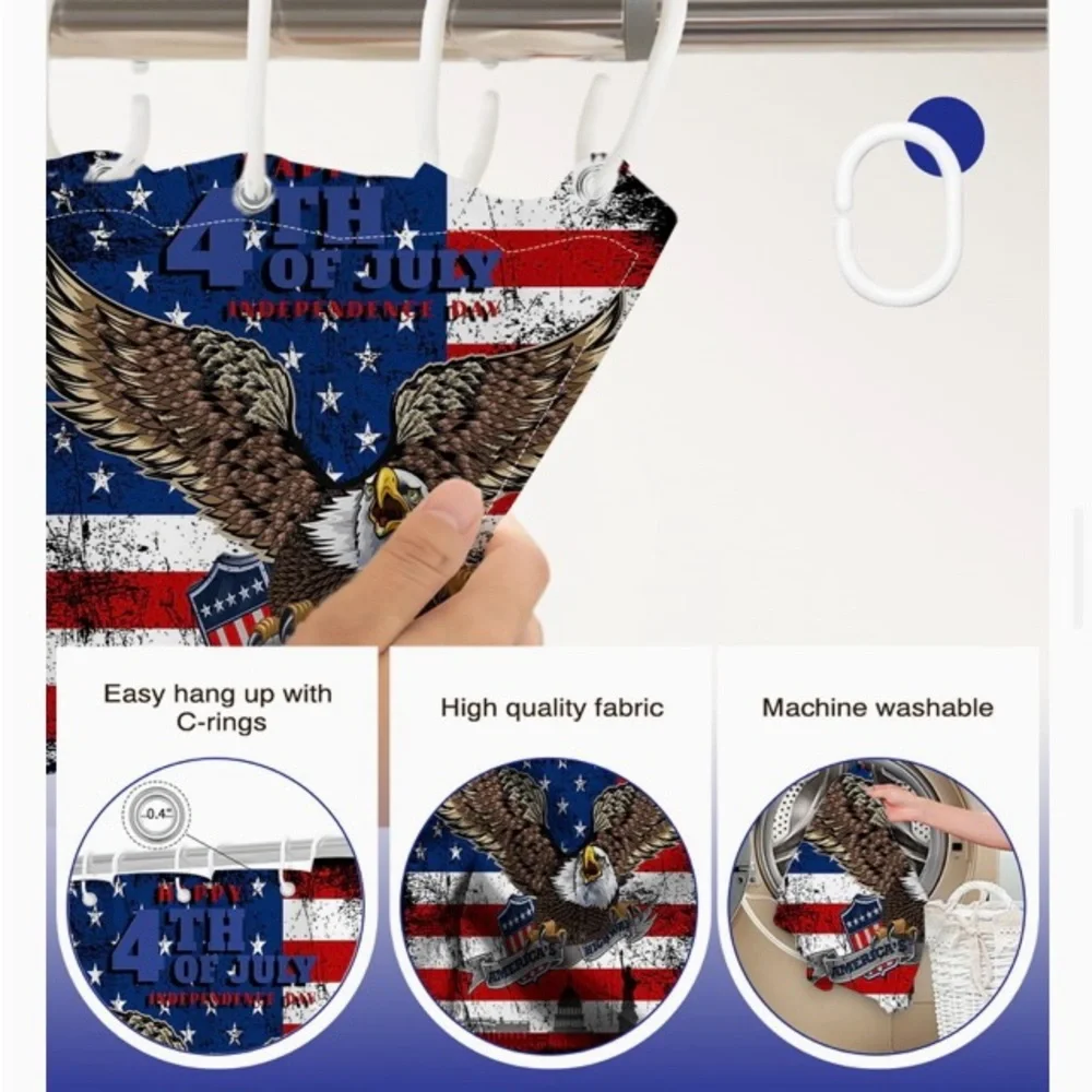 🇺🇸🦅Patriotic 4th of July🦅🇺🇸Shower Curtain/Backdrop 🎇NWT🎇